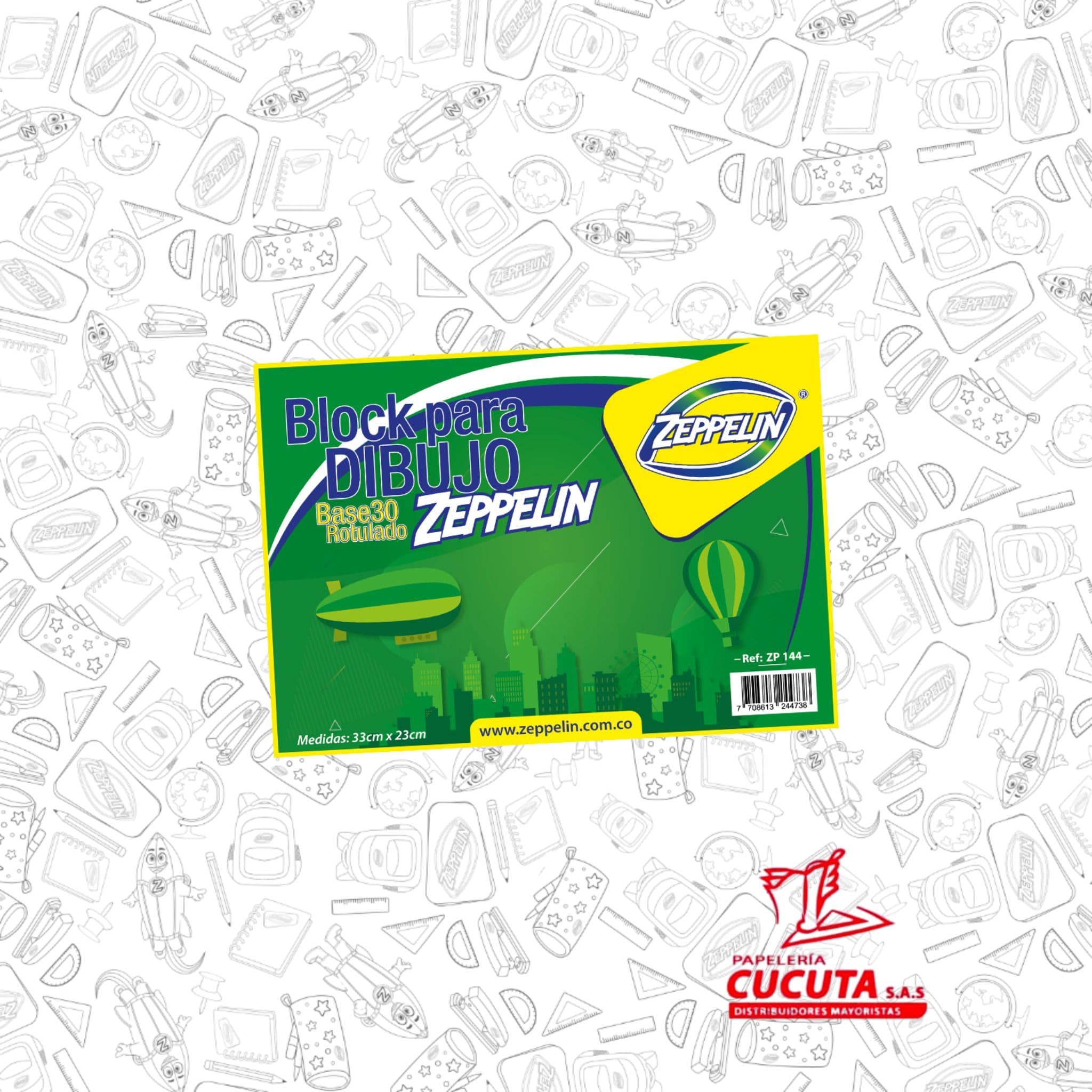 CUADERNO PARA DIBUJO BASE 30 ROTULADO 33CM X 25CM ZEPPELIN ZP 144