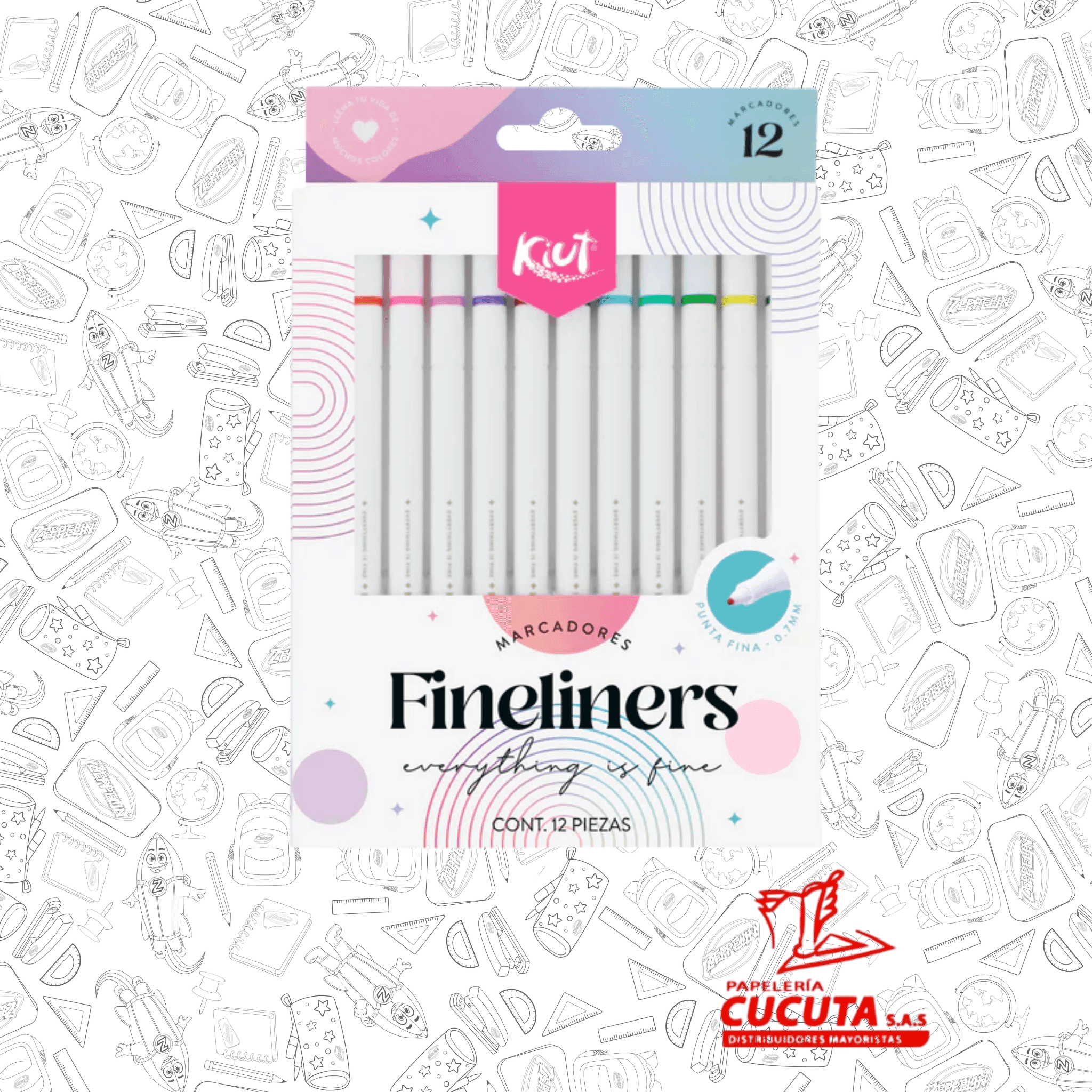 MICROPUNTA FINELINERS PASTEL X 12 KIUT