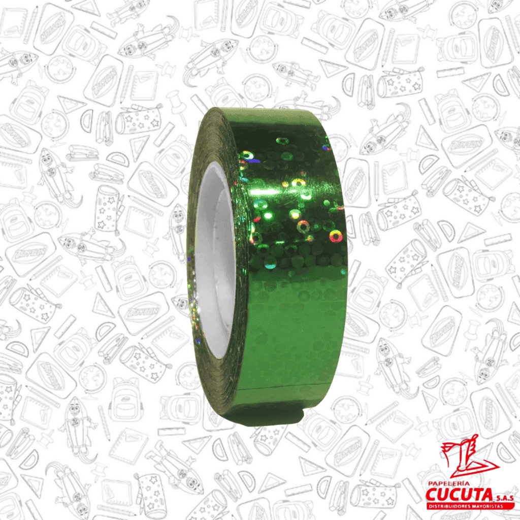 CINTA PAPEL ANCHA HOLOGRAFICA  3CM 50 YARDAS vista 2