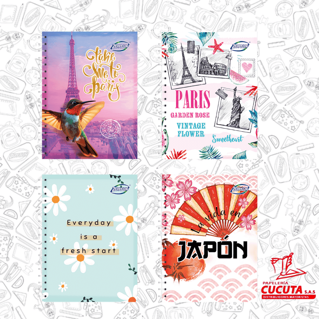 CUADERNO ACADEMICO 105 1 MT CUADROS MUJER PD ZEPPELIN NUEVO vista 3