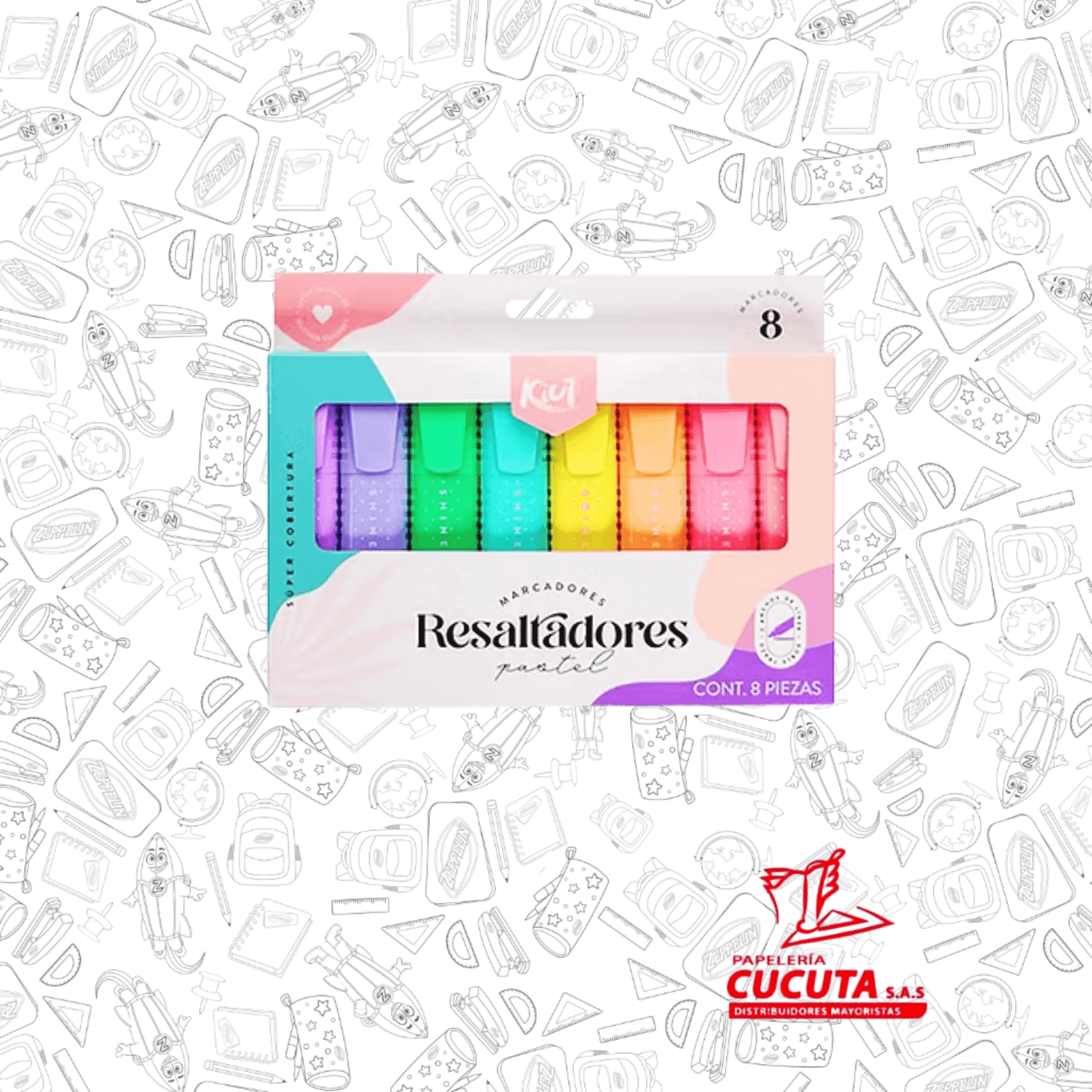 RESALTADOR KIUT PASTEL X 8  NORMA