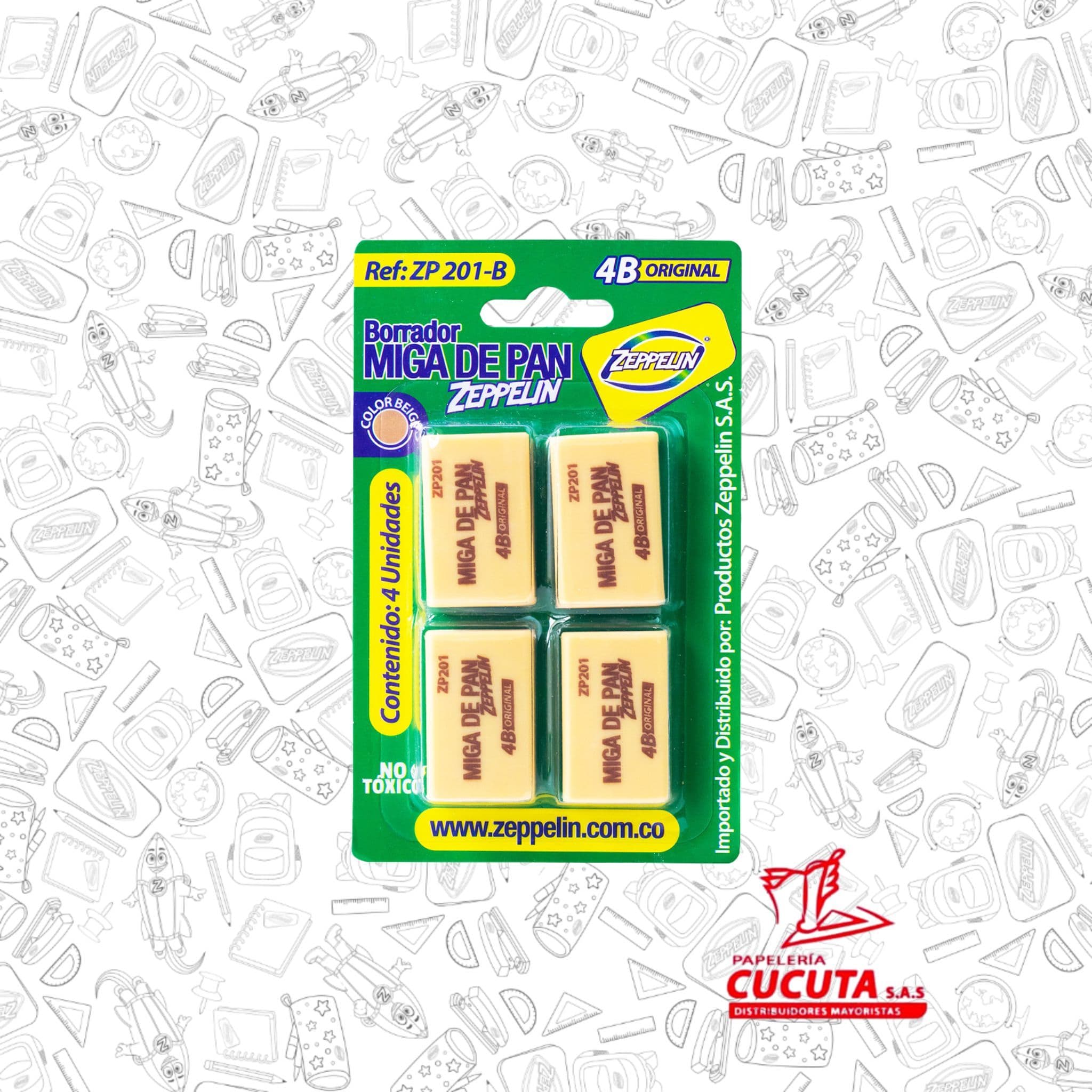 BORRADOR MIGA DE PAN BEIGE  X 4 ZP 201 B ZEPPELIN