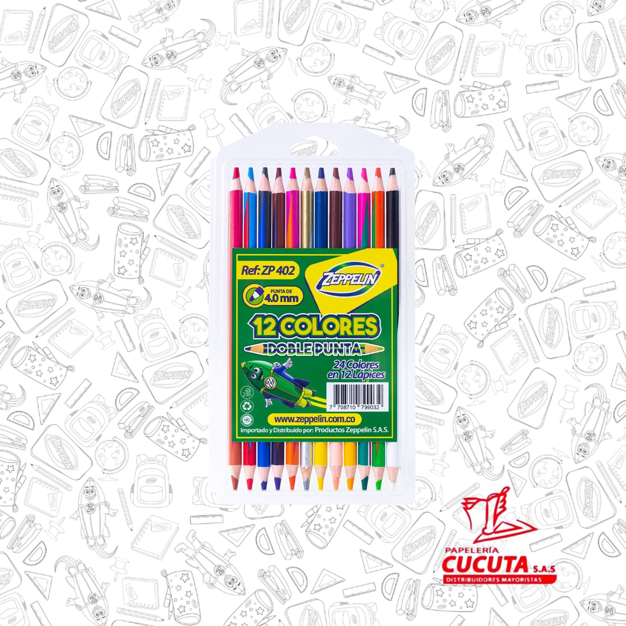 COLOR X 12 DOBLE PUNTA ZEPPELIN ZP 402 PCX120