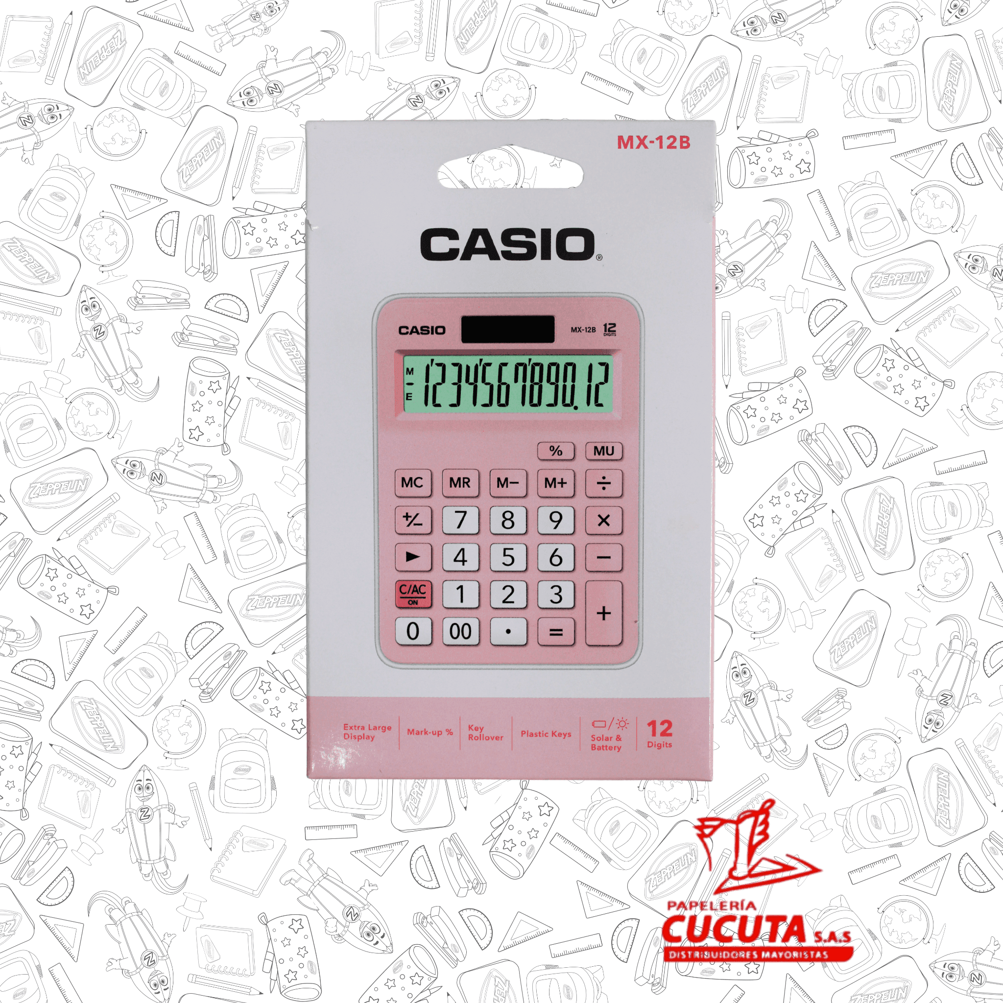 CALCULADORA CASIO 12B COLOR PK GN PKLB LB GNRD