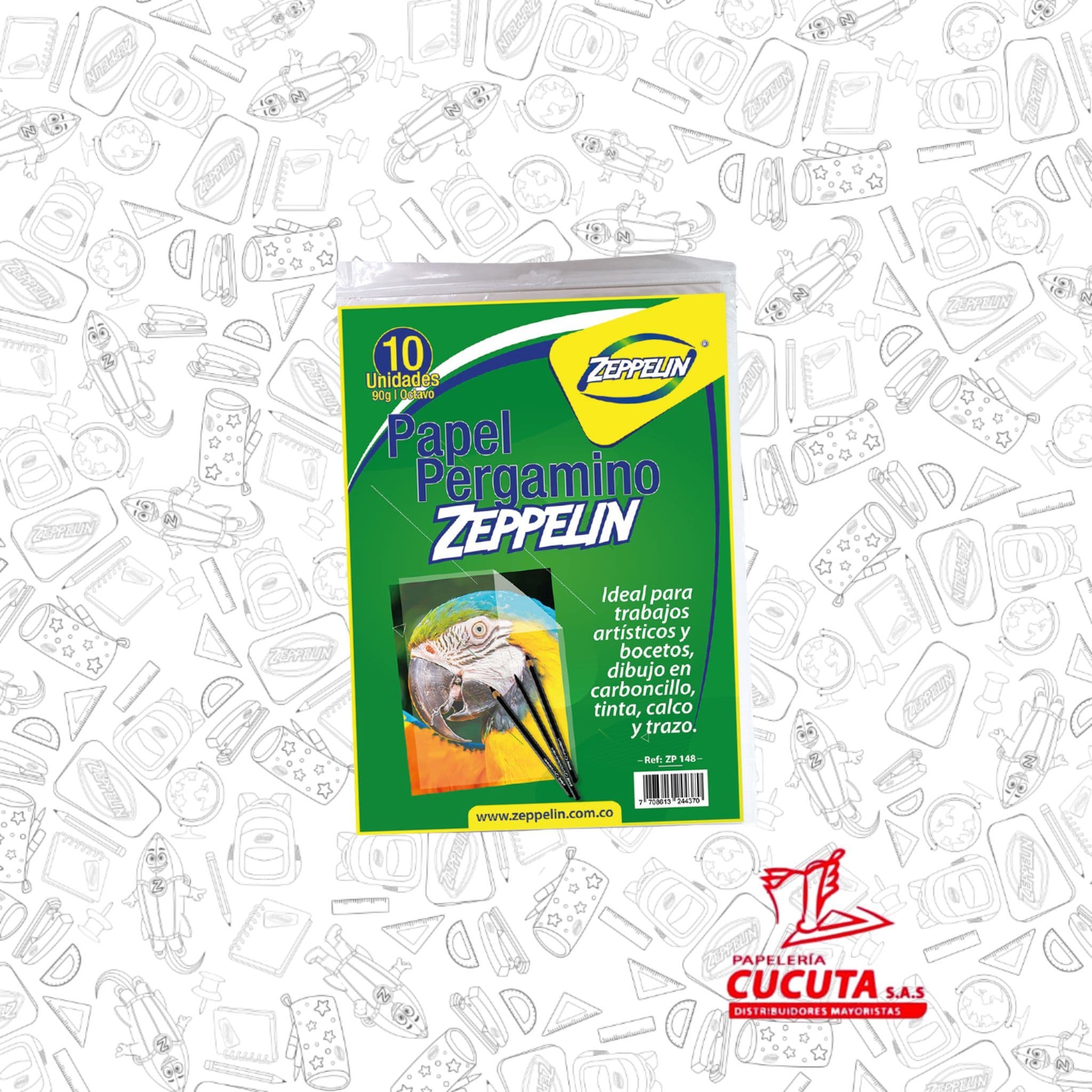 PAPEL PERGAMINO 90 GR 1/8 X10