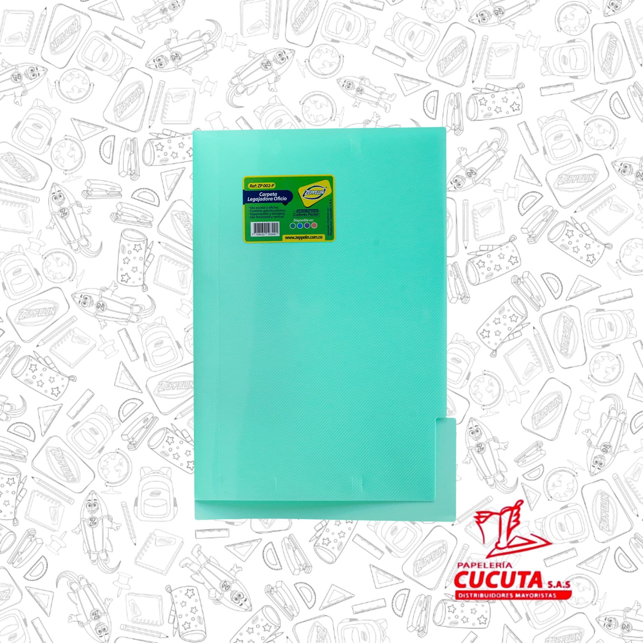 CARPETA LEGAJADORA OFICIO PASTEL ZP 002P ZEPPELIN