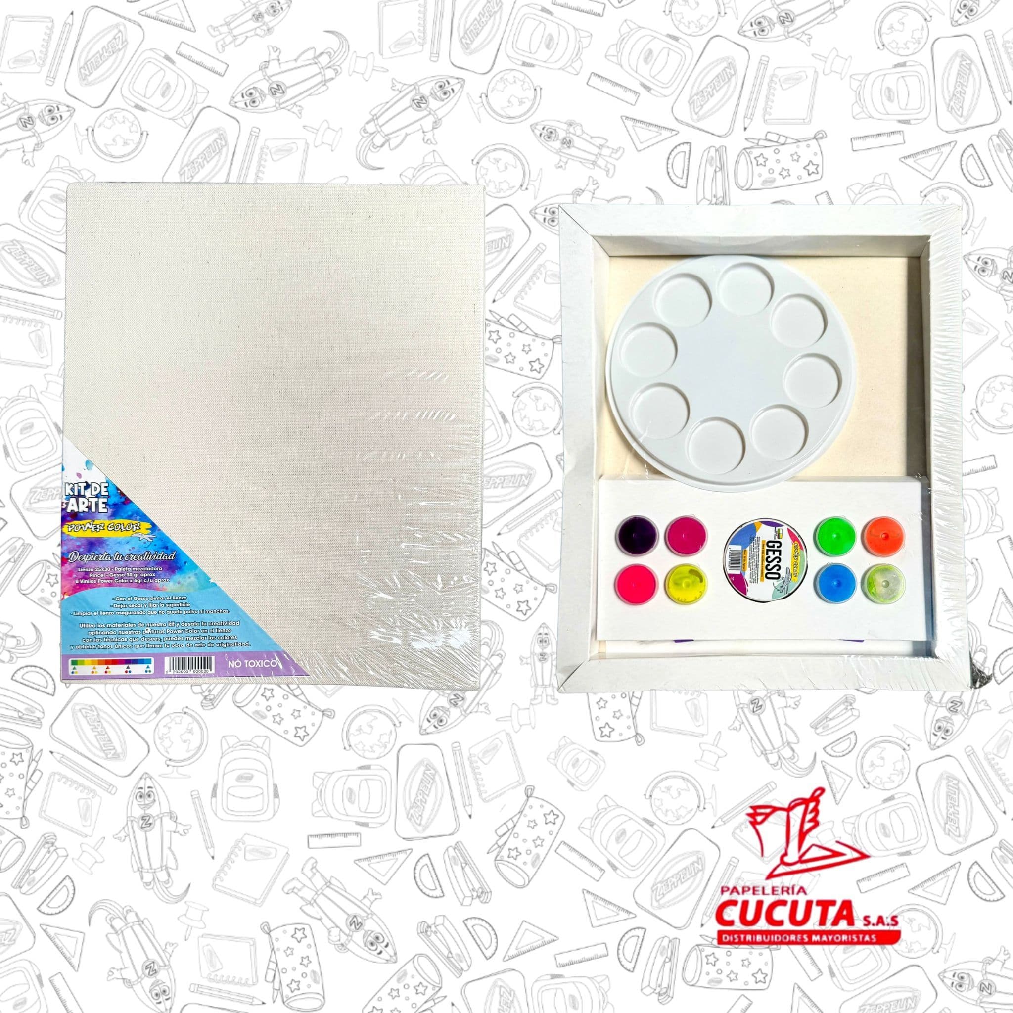 KIT DE ARTE POWER COLOR LIENZO DE 25 X 30