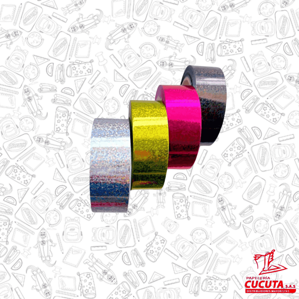 CINTA PAPEL ANCHA HOLOGRAFICA 3CM 50 YARDAS