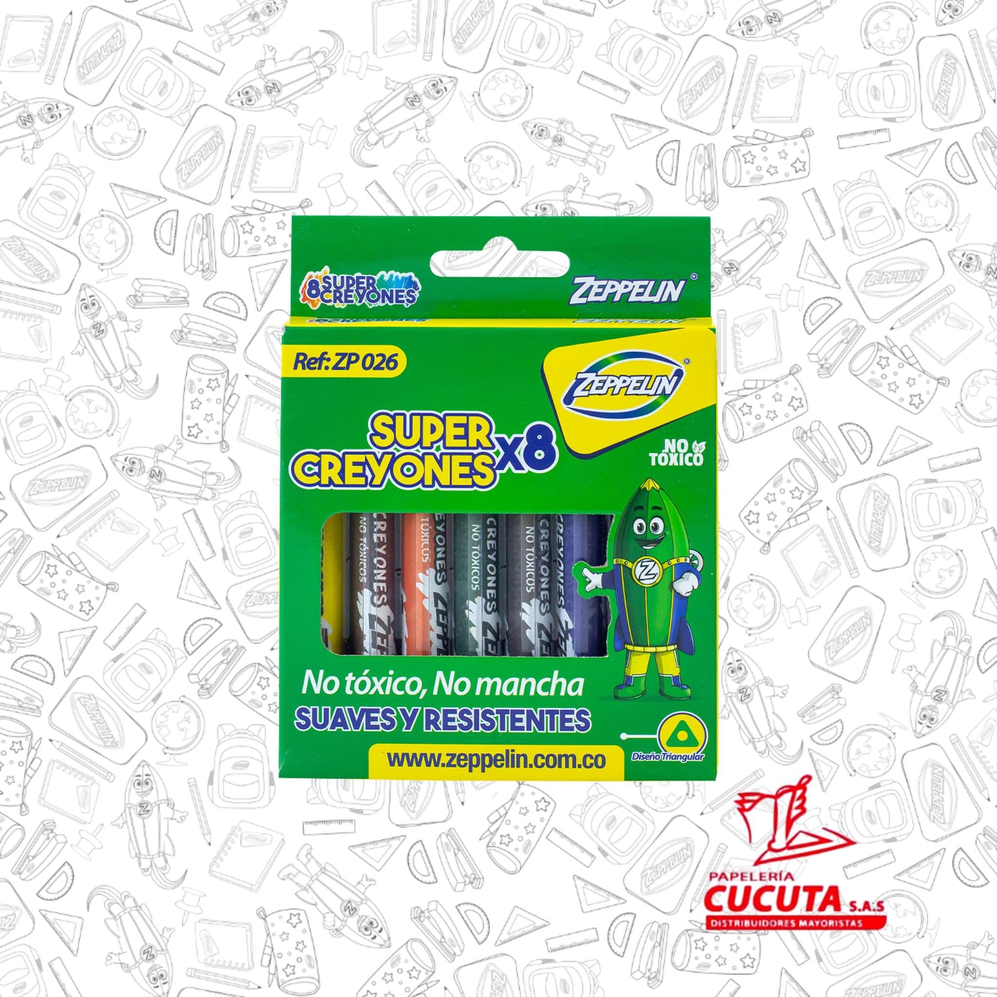 CREYON JUMBO TRIANGULAR X 8 ZEPPELIN ZP 026 PCX144