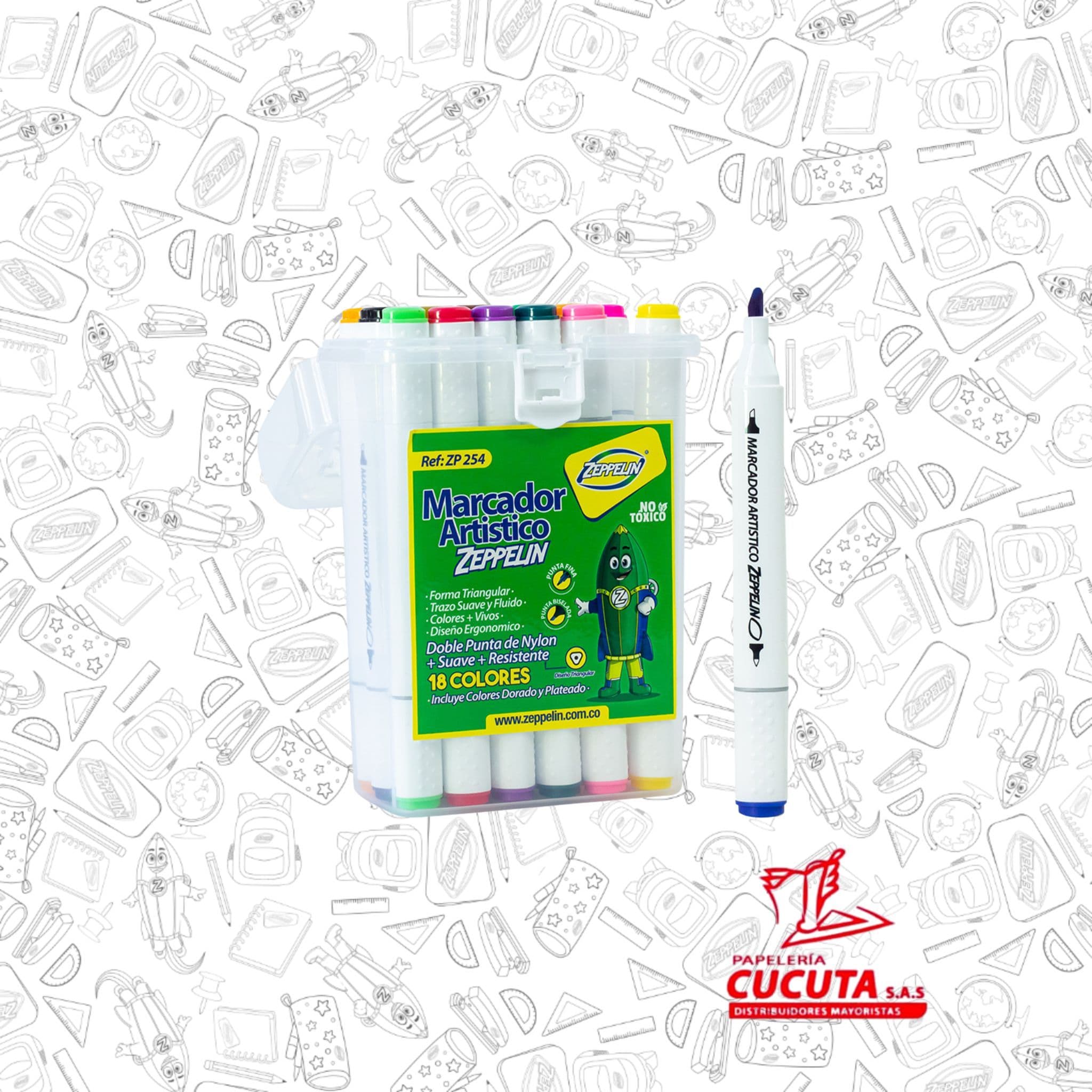 MARCADOR ARTISTICO X 18 ZP 254 ZEPPELIN PC X 36