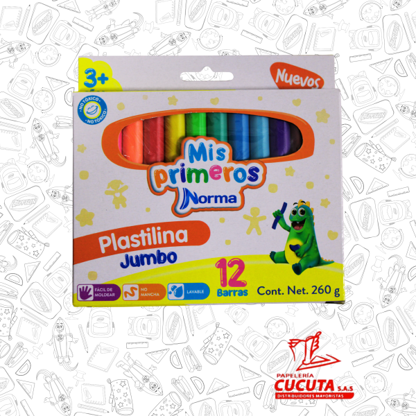 PLASTILINA GIGANTE X 12 NORMA