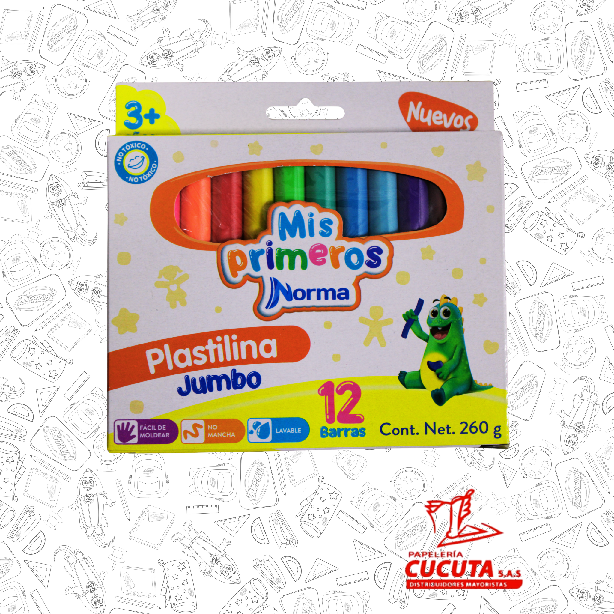 PLASTILINA GIGANTE X 12 NORMA