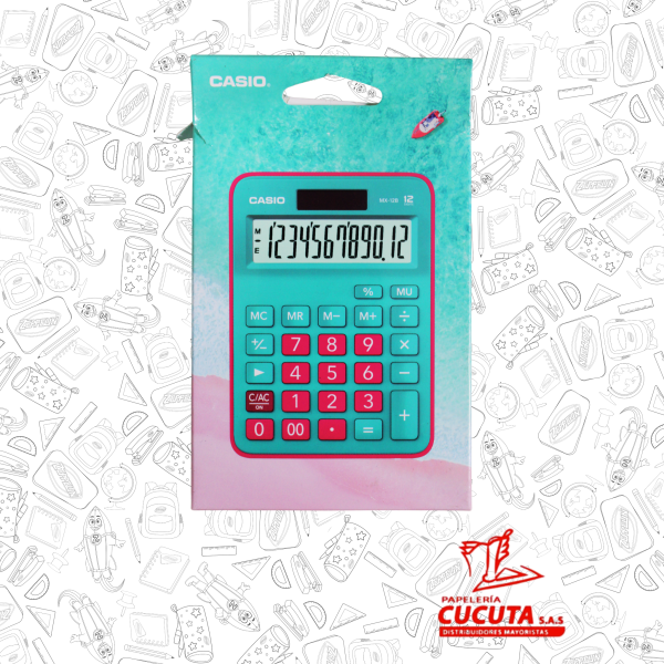 CALCULADORA CASIO 12B COLOR PK GN PKLB LB GNRD