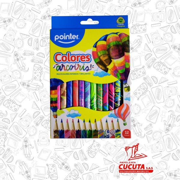 COLOR JUMBO ARCOIRIS X 12 POINTER