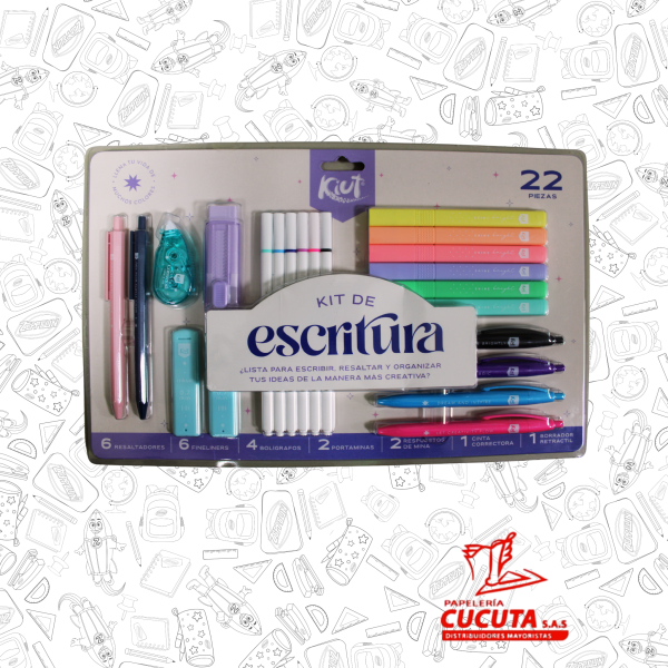 KIT DE ESCRITURA KIUT X 22 PIEZAS