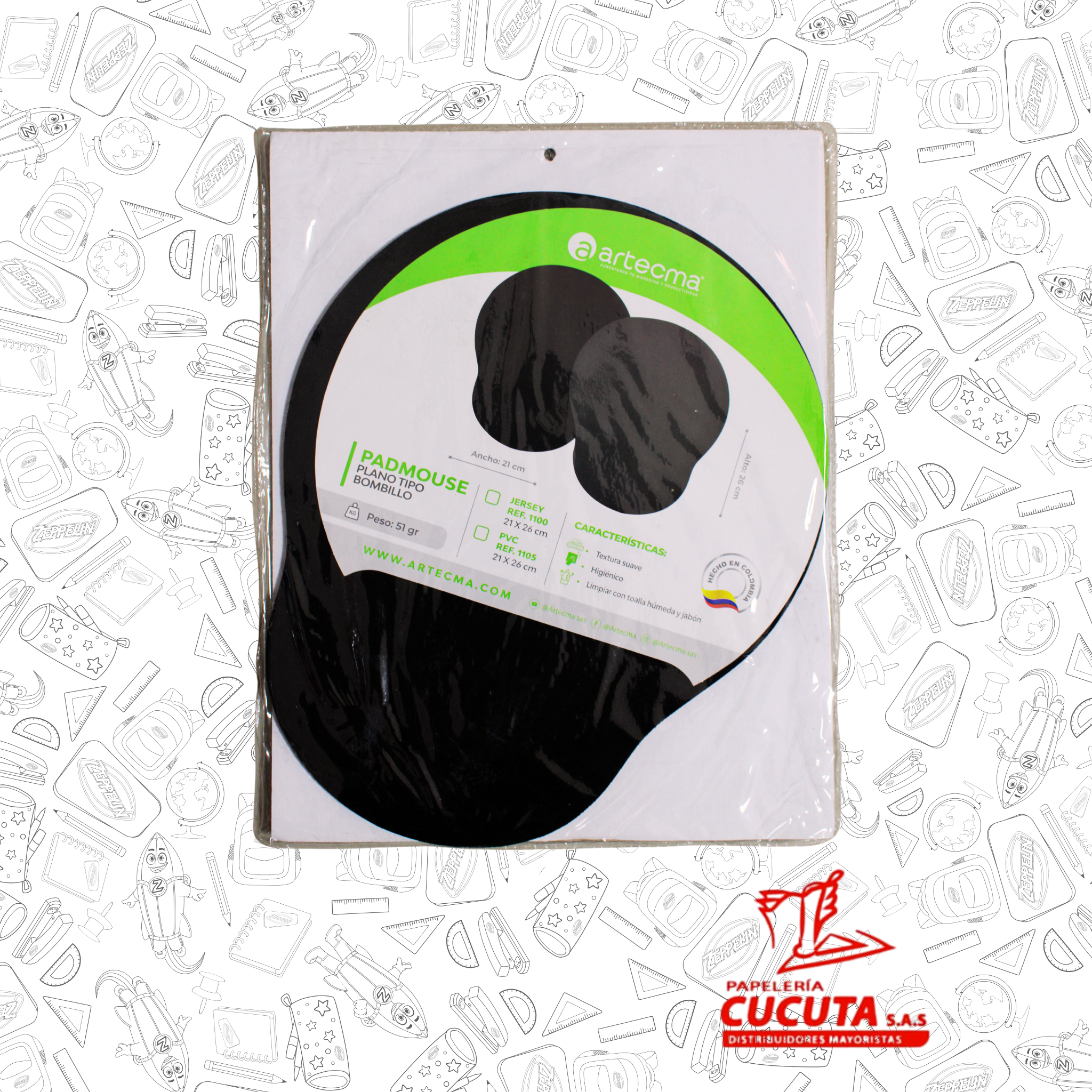 PAD MOUSE PLANO JERSEY 21 X 26 R/F 1100  ARTECMA