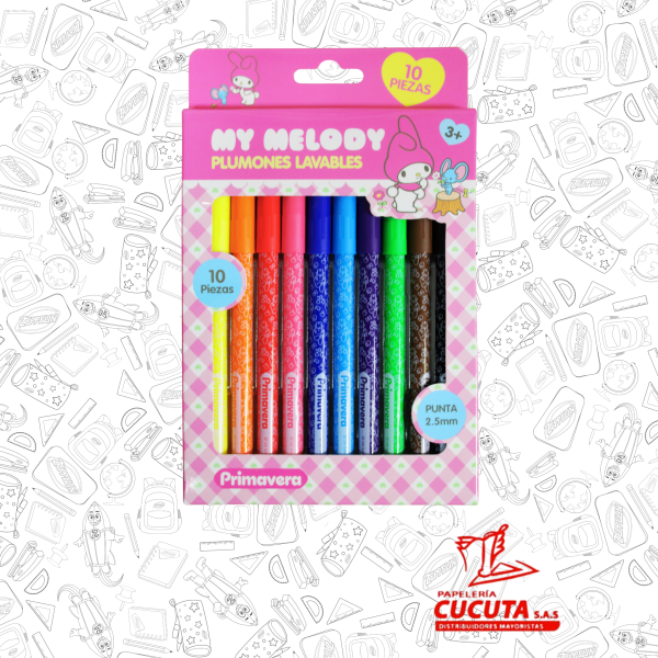 PLUMONES LAVABLES X 10 PERSONAJES PRIMAVERA