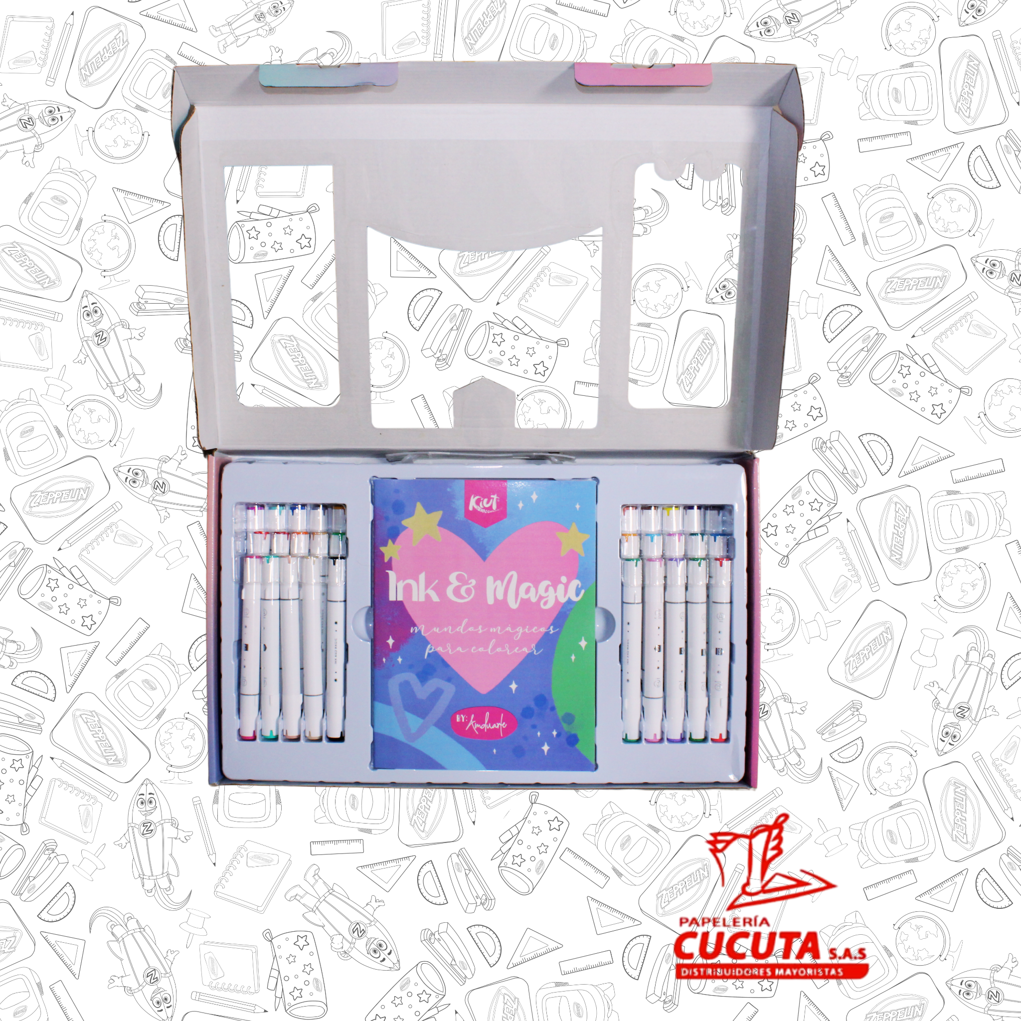 KIT PARA COLOREAR INK & MAGIC X 30 MARCADORES DP