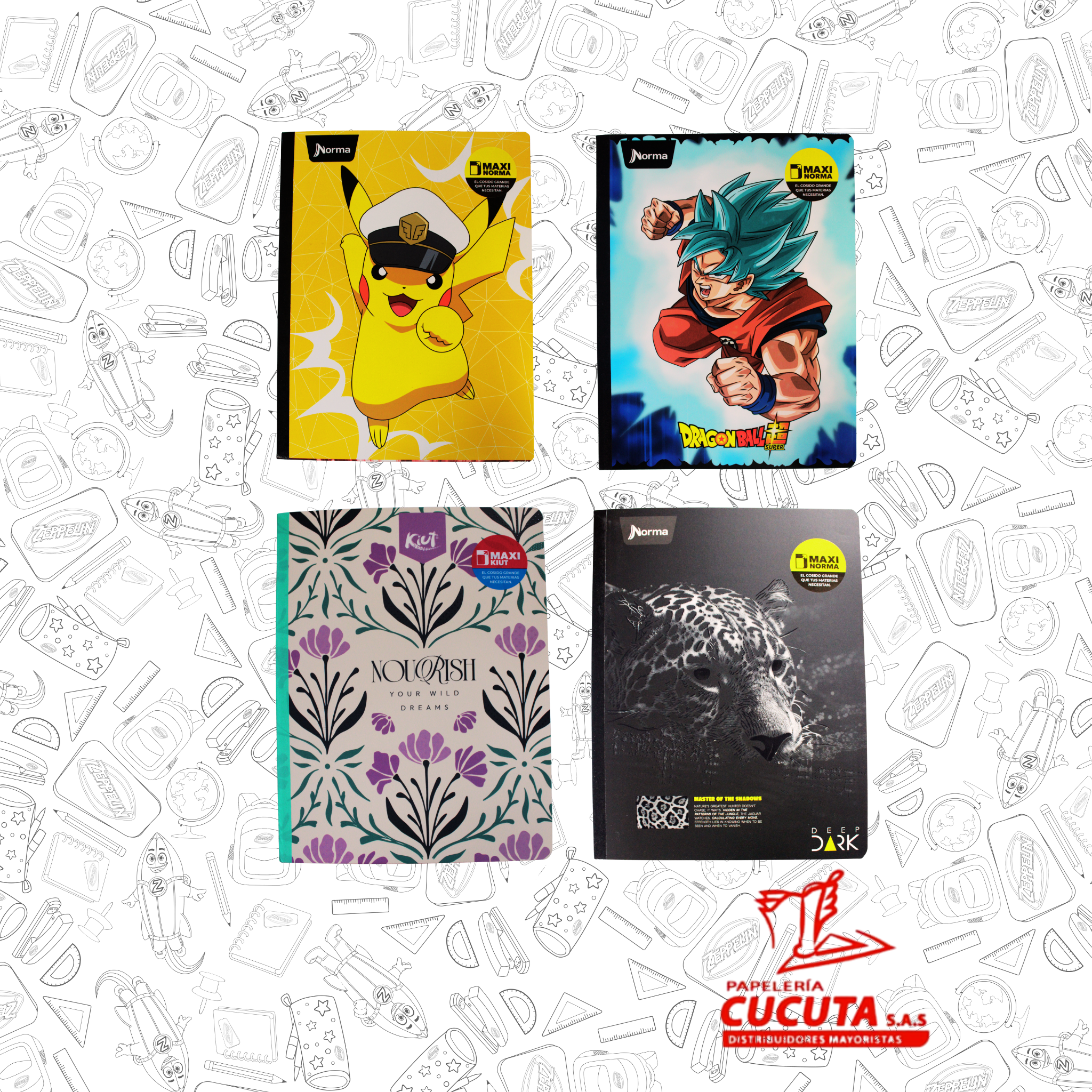 CUADERNO COSIDO GRANDE G/M 100HJ-1 MAXI NORMA