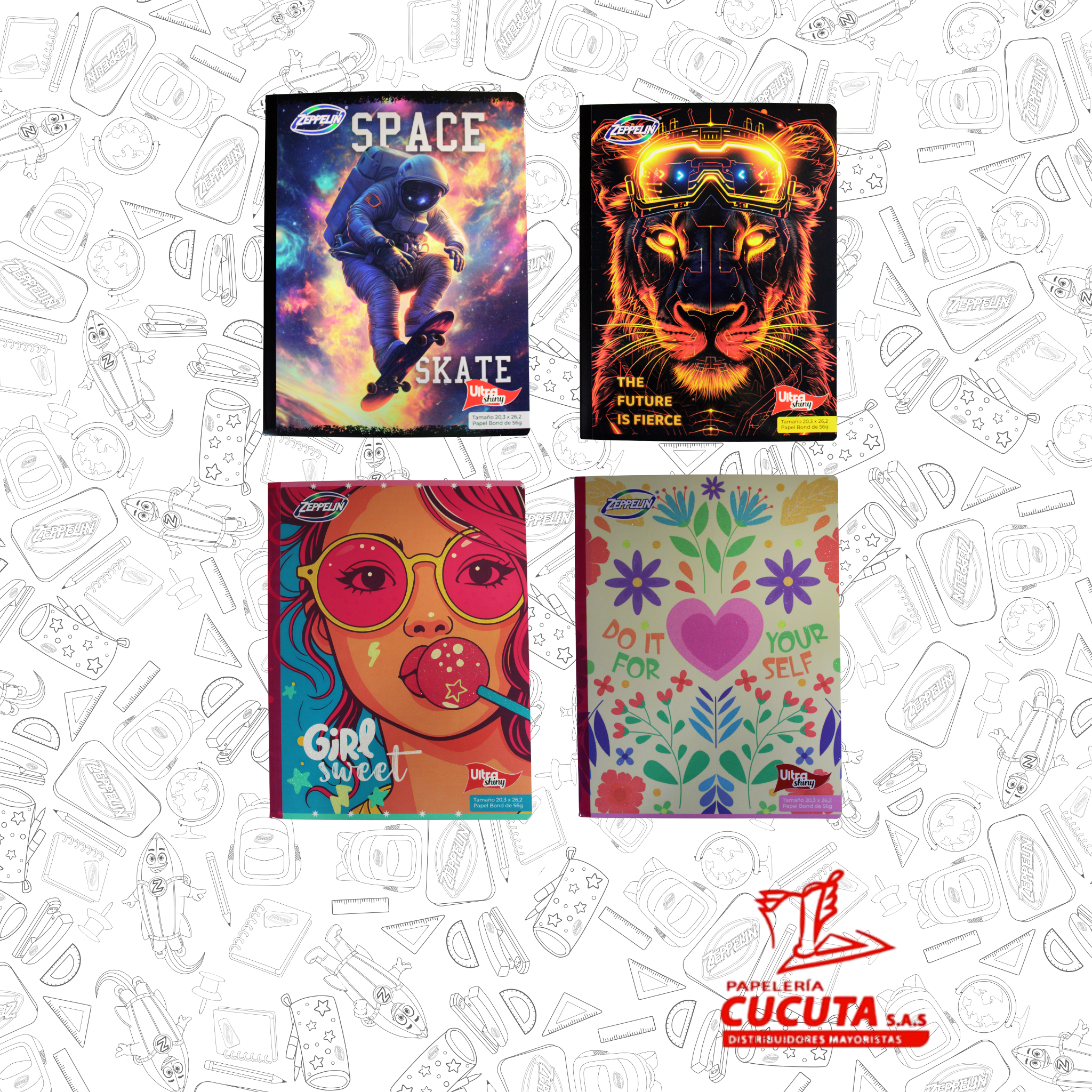 CUADERNO COSIDO 100HJ  GDE -2 ULTRA SHINY 20.3X26.2 PCX30 ZPP