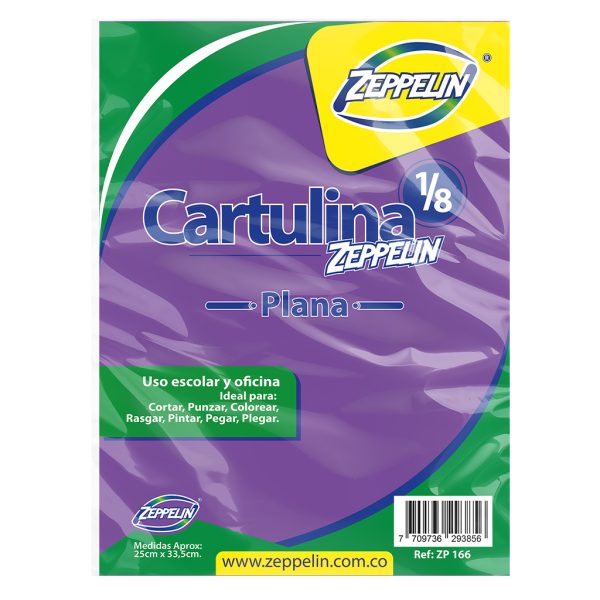 CARTULINA 1/8 PLANA ZP-166