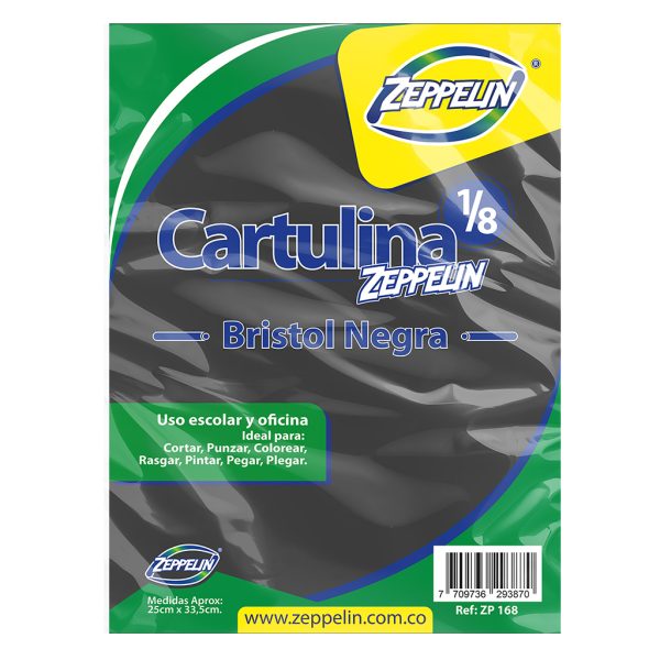 CARTULINA  NEGRA 1/8 ZP 168