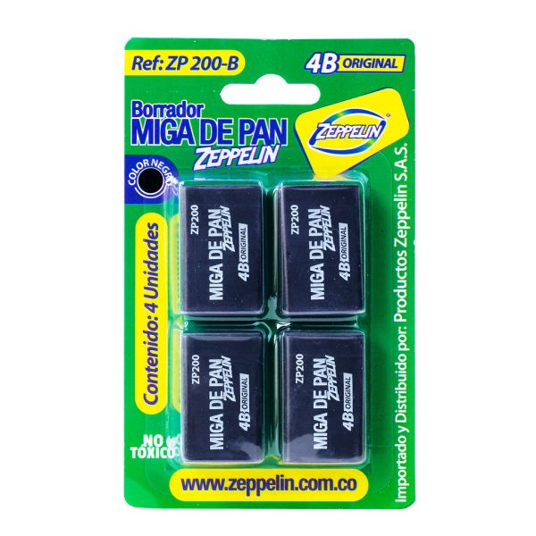 BORRADOR MIGA DE PAN NEGRO  X 4 ZP 200 B ZEPPELIN