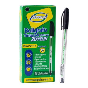 BOLIGRAFO GEL ZEPPELIN 0.7 ZP 244 NEGRO ROJO AZUL