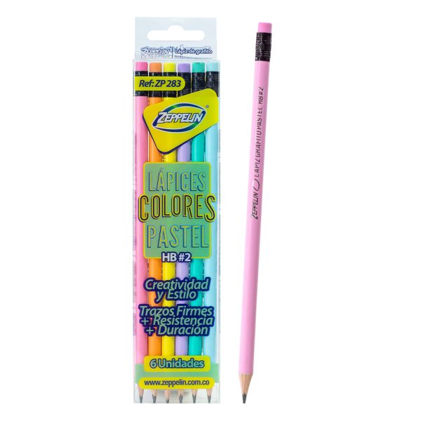 LAPICES X 6 COLORES PASTEL ZP 283 ZEPPELIN